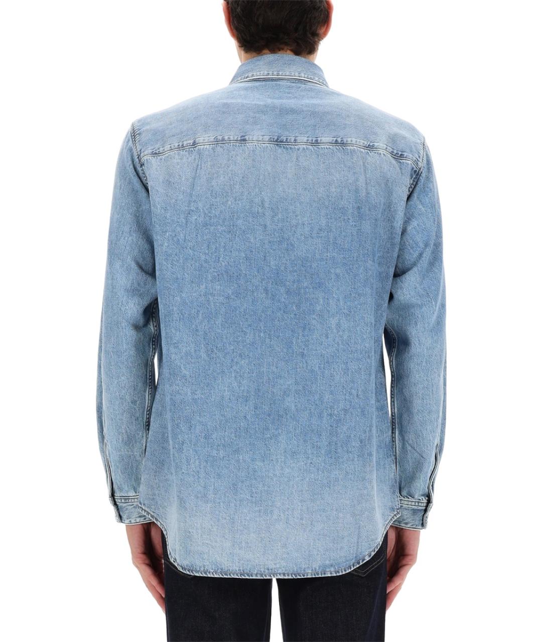 DIESEL Синяя хлопковая кэжуал рубашка, фото 5