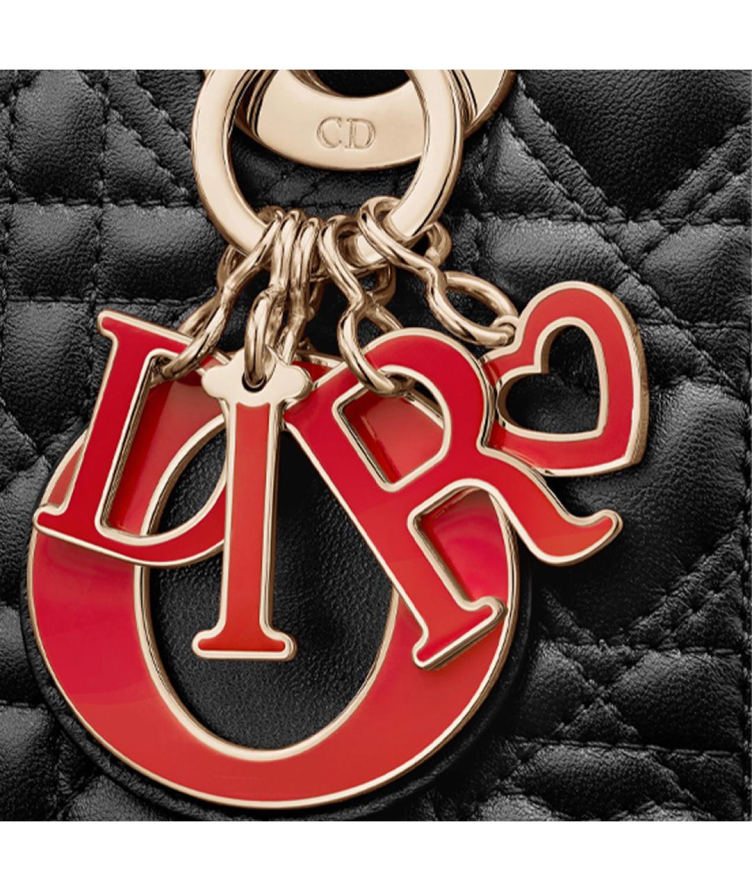 CHRISTIAN DIOR Черная кожаная сумка через плечо, фото 4