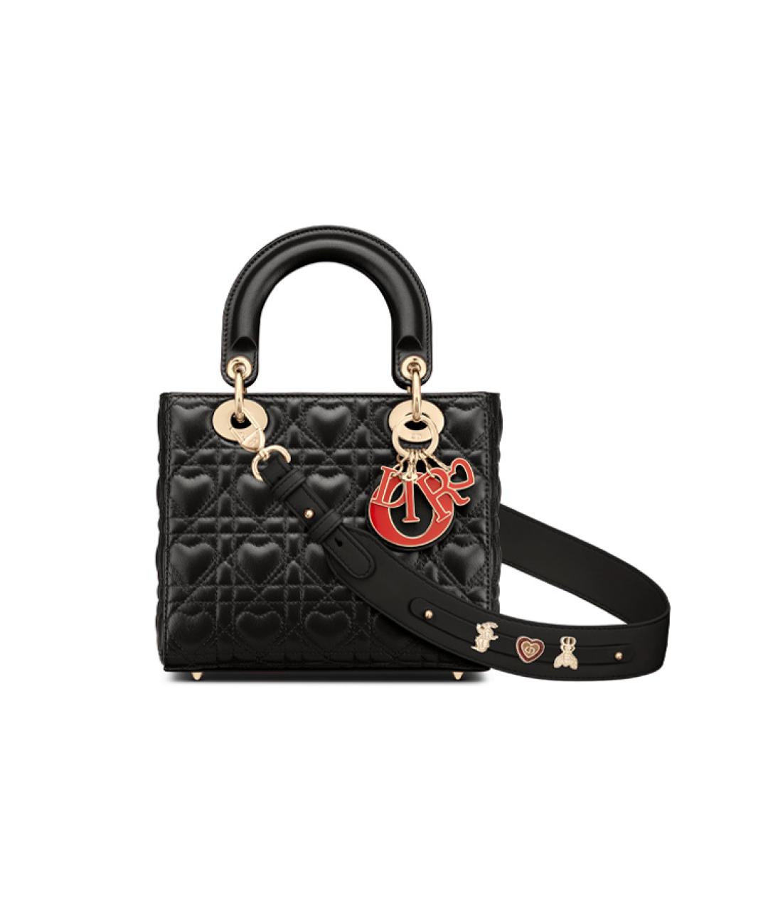 CHRISTIAN DIOR Черная кожаная сумка через плечо, фото 5