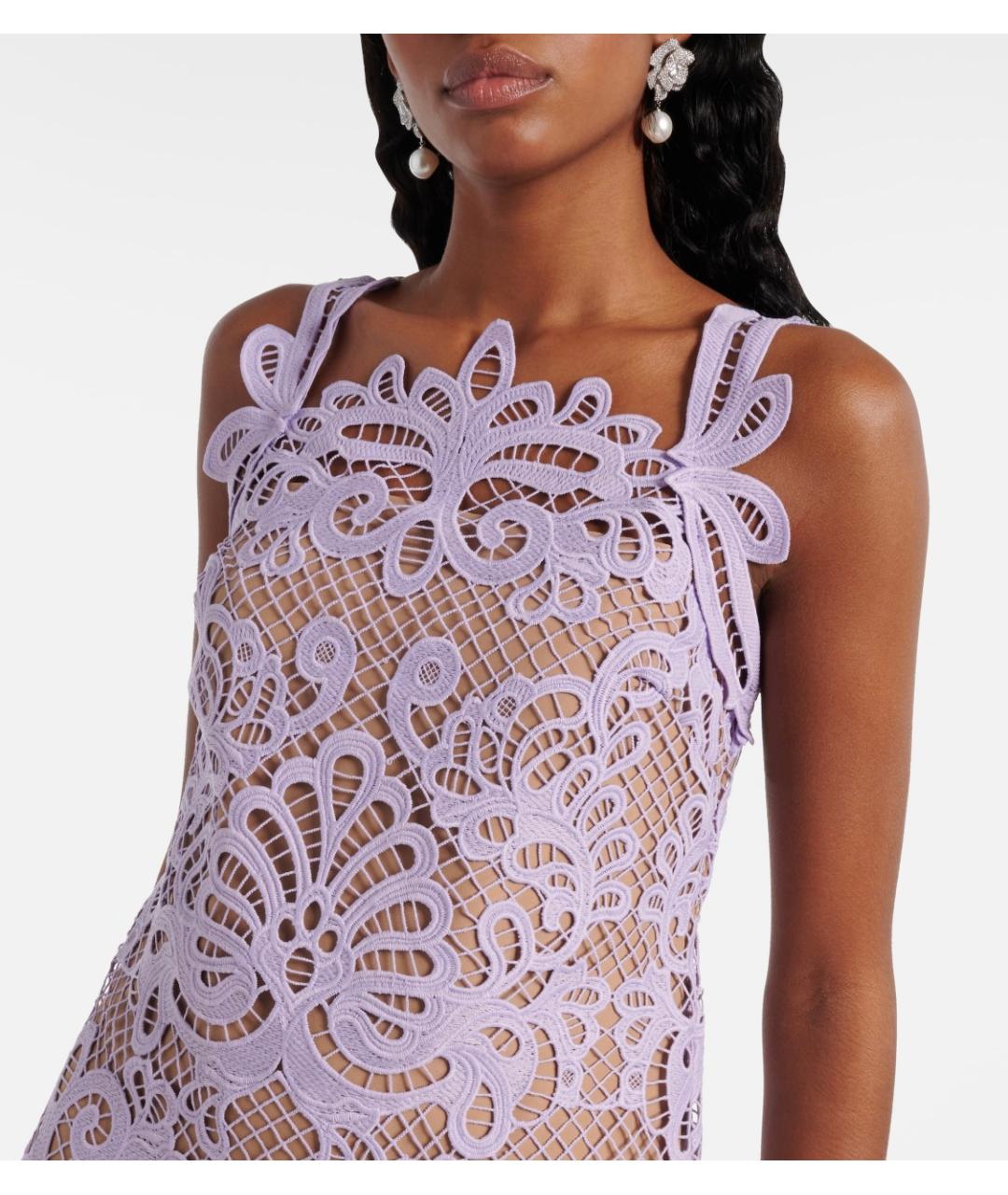 SELF-PORTRAIT Фиолетовое полиэстеровое коктейльное платье, фото 4