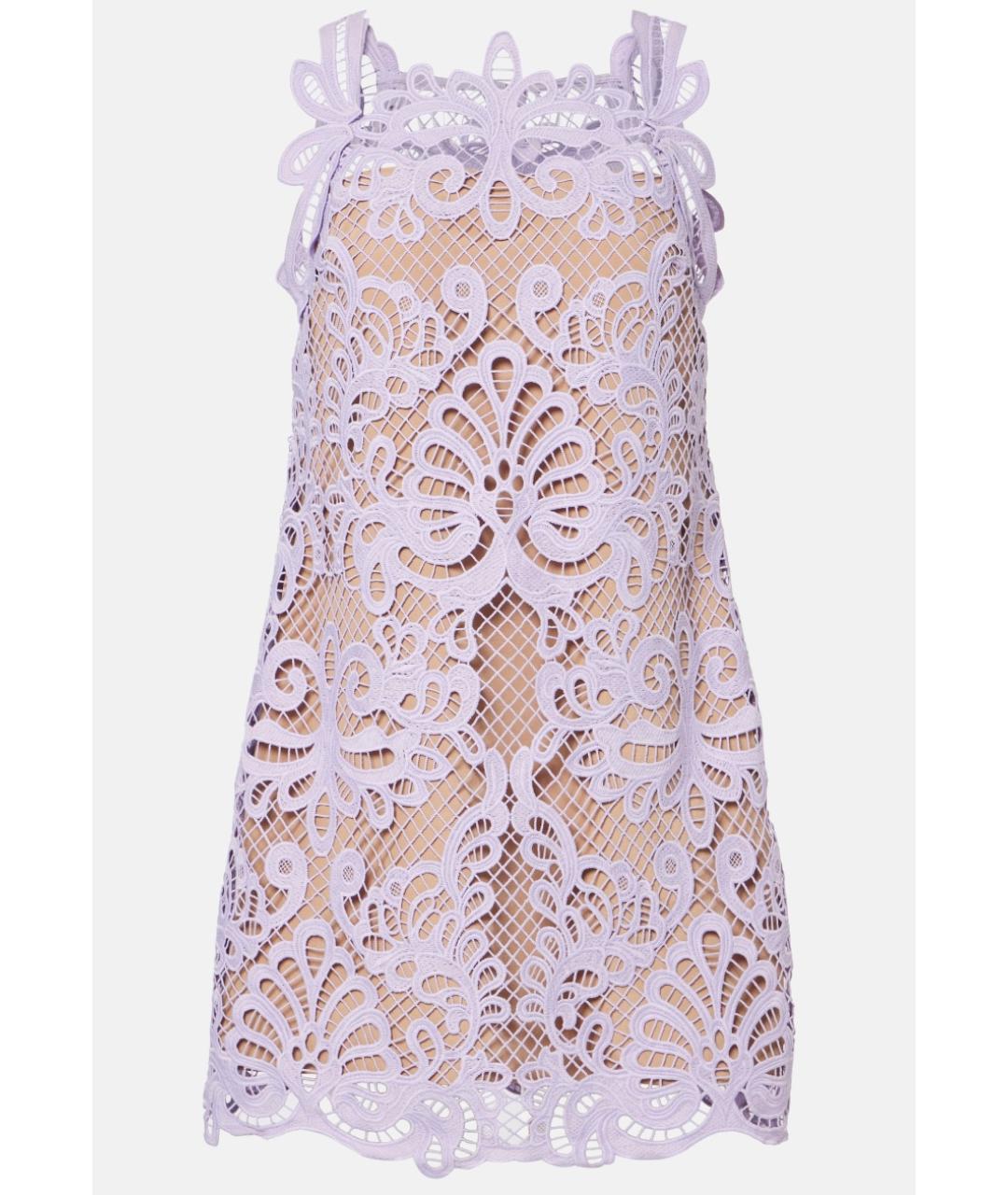 SELF-PORTRAIT Фиолетовое полиэстеровое коктейльное платье, фото 6