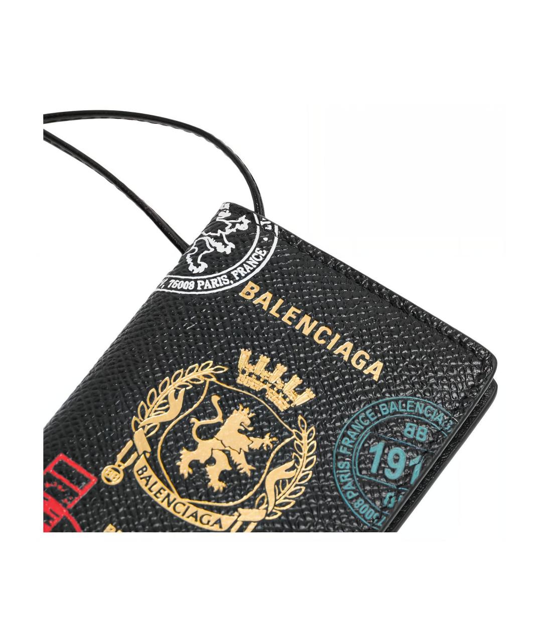 BALENCIAGA Черный кожаный кардхолдер, фото 4