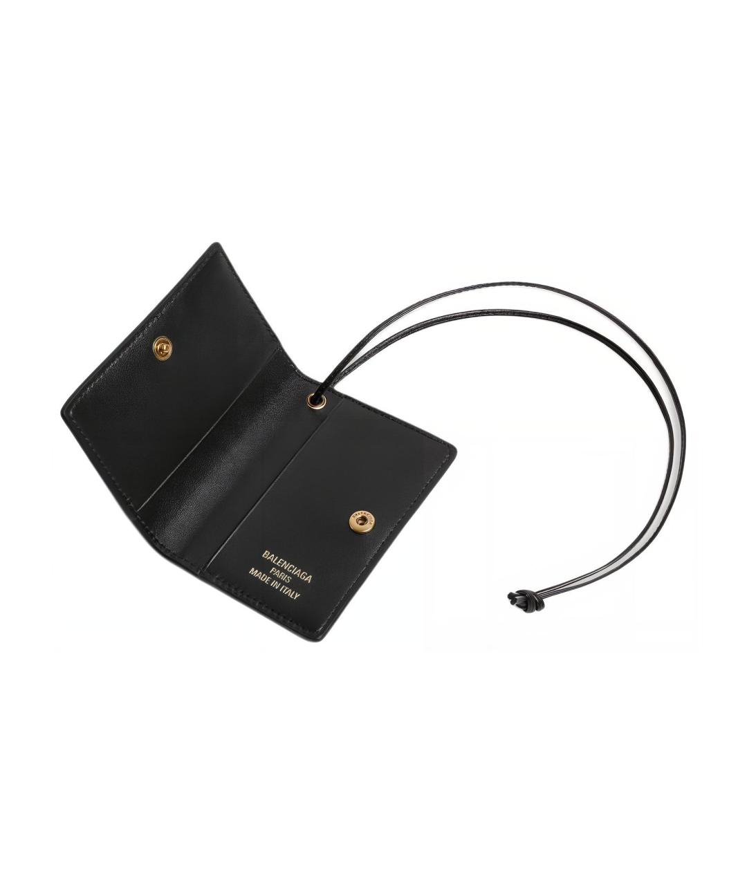BALENCIAGA Черный кожаный кардхолдер, фото 3