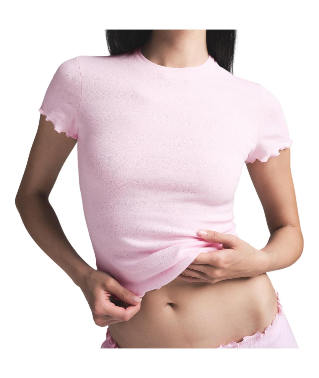 SKIMS Розовая футболка, фото 2