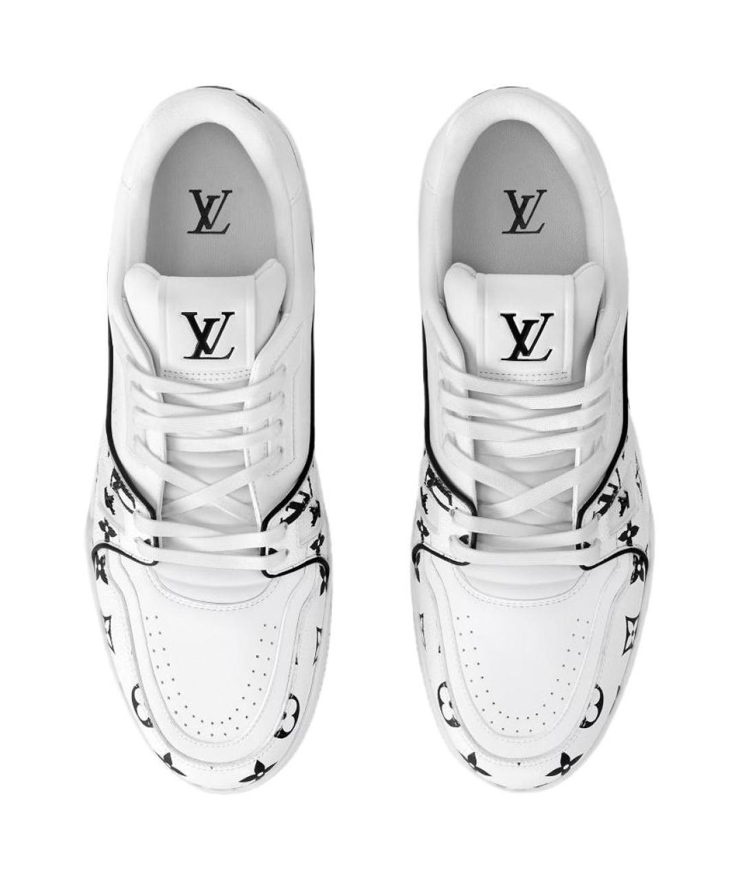 LOUIS VUITTON Белые кожаные низкие кроссовки / кеды, фото 3