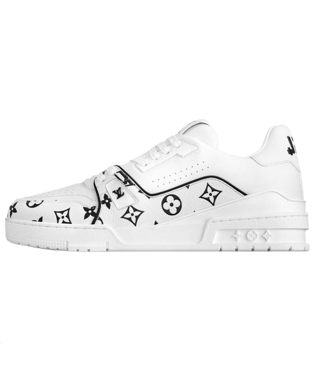 LOUIS VUITTON Белые кожаные низкие кроссовки / кеды, фото 6