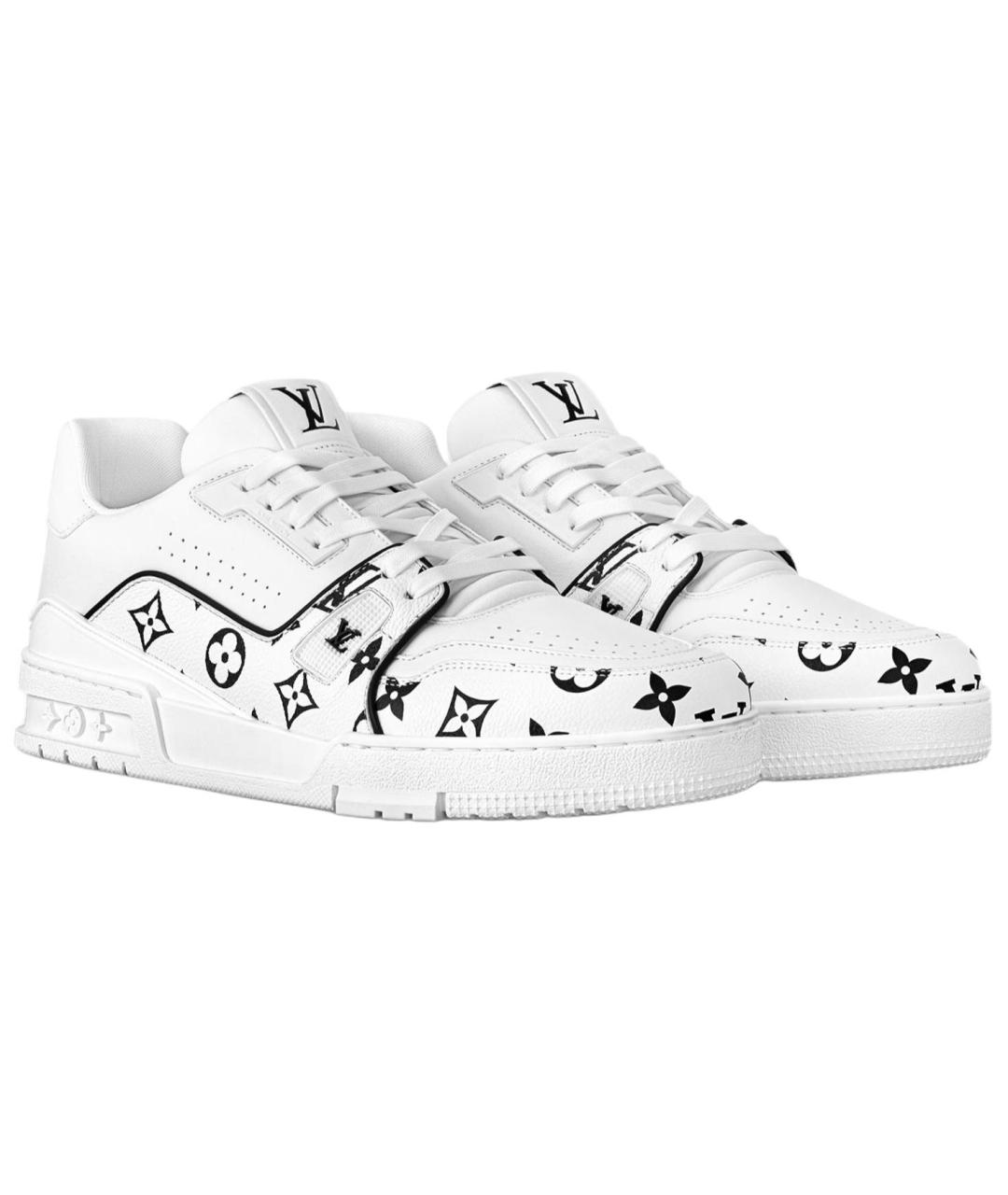 LOUIS VUITTON Белые кожаные низкие кроссовки / кеды, фото 2