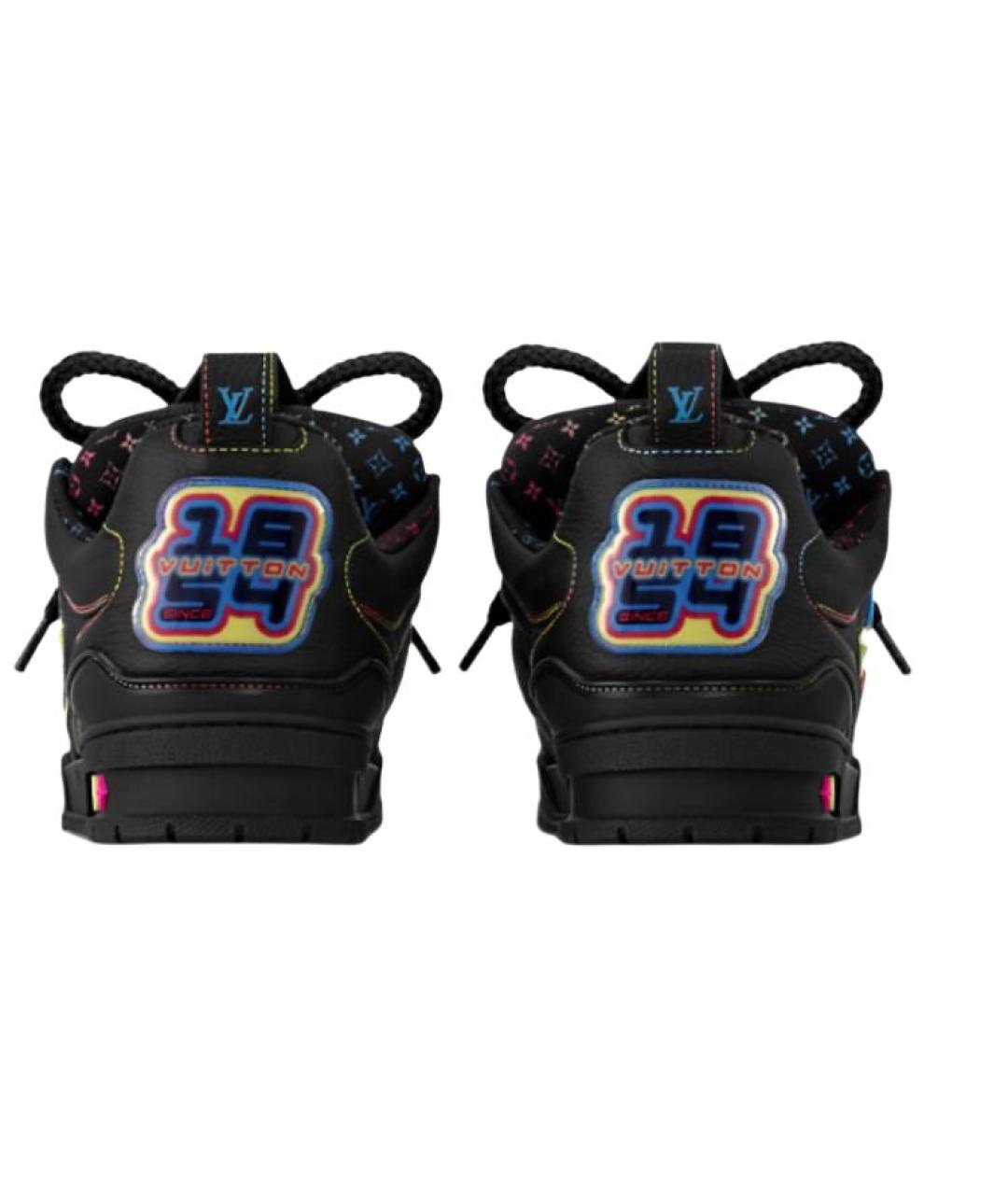 LOUIS VUITTON Черные кожаные низкие кроссовки / кеды, фото 5