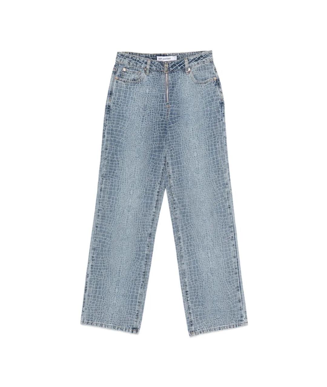 SELF-PORTRAIT Синие хлопковые прямые джинсы, фото 1