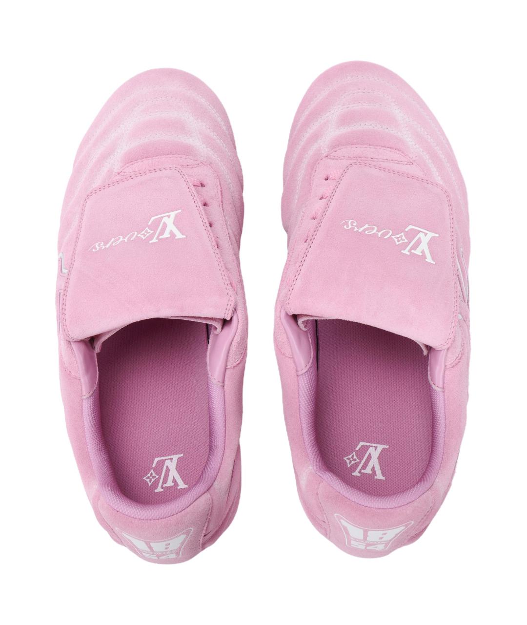 LOUIS VUITTON Розовые замшевые кроссовки, фото 3