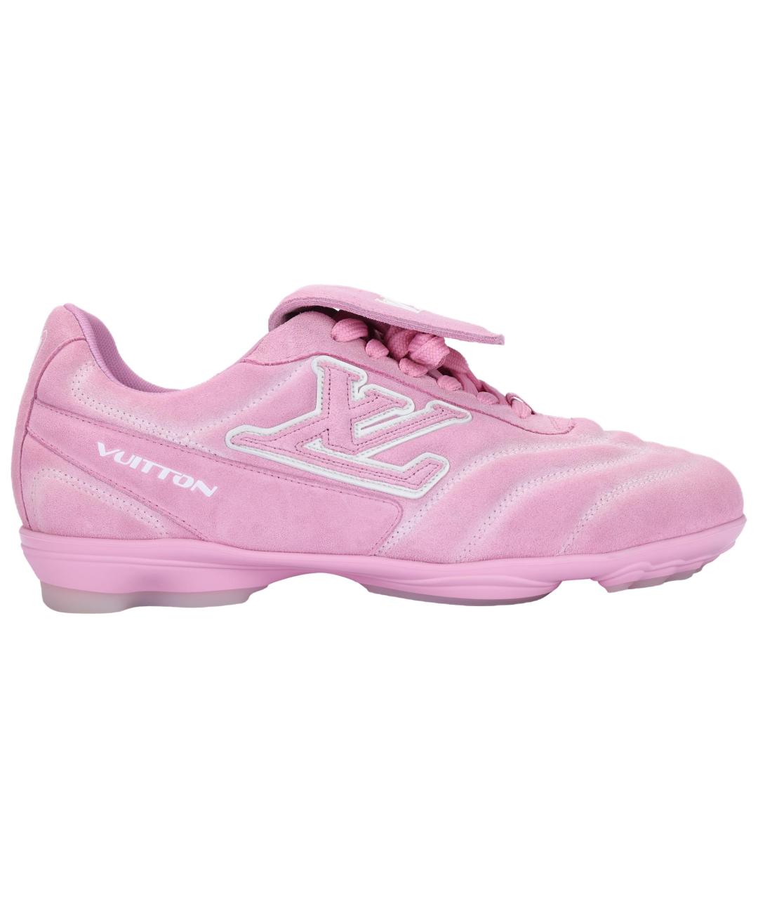 LOUIS VUITTON Розовые замшевые кроссовки, фото 1