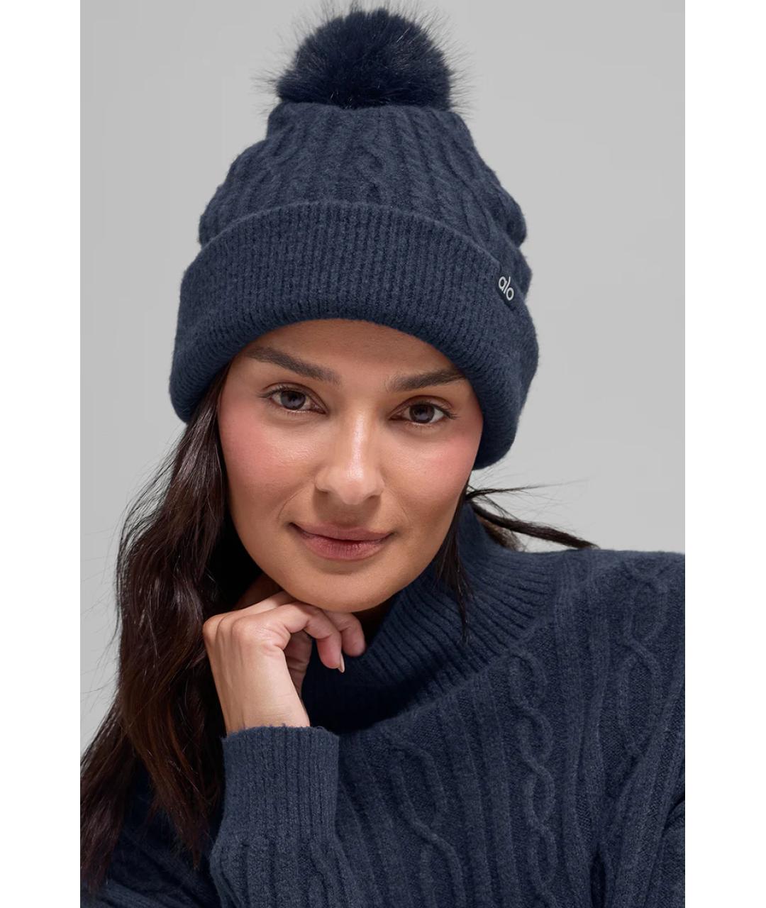 ALO YOGA Синяя шапка, фото 2