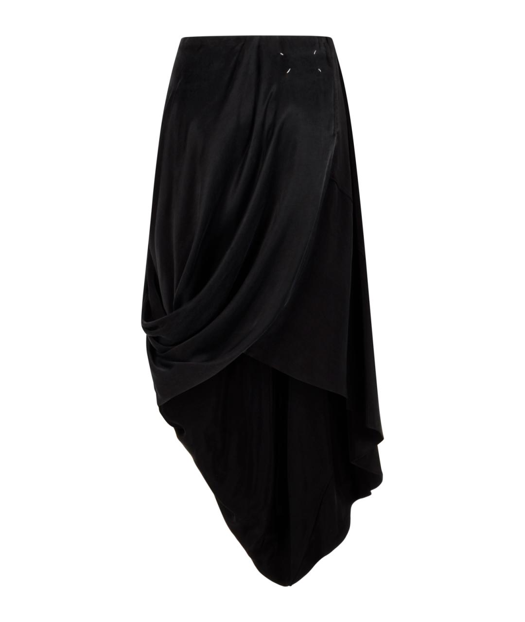 MAISON MARGIELA Черная вискозная юбка миди, фото 2