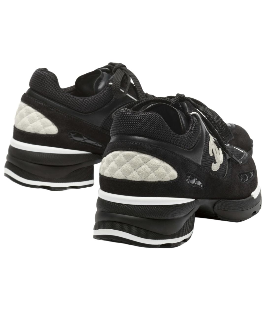 CHANEL Черные кожаные кроссовки, фото 5