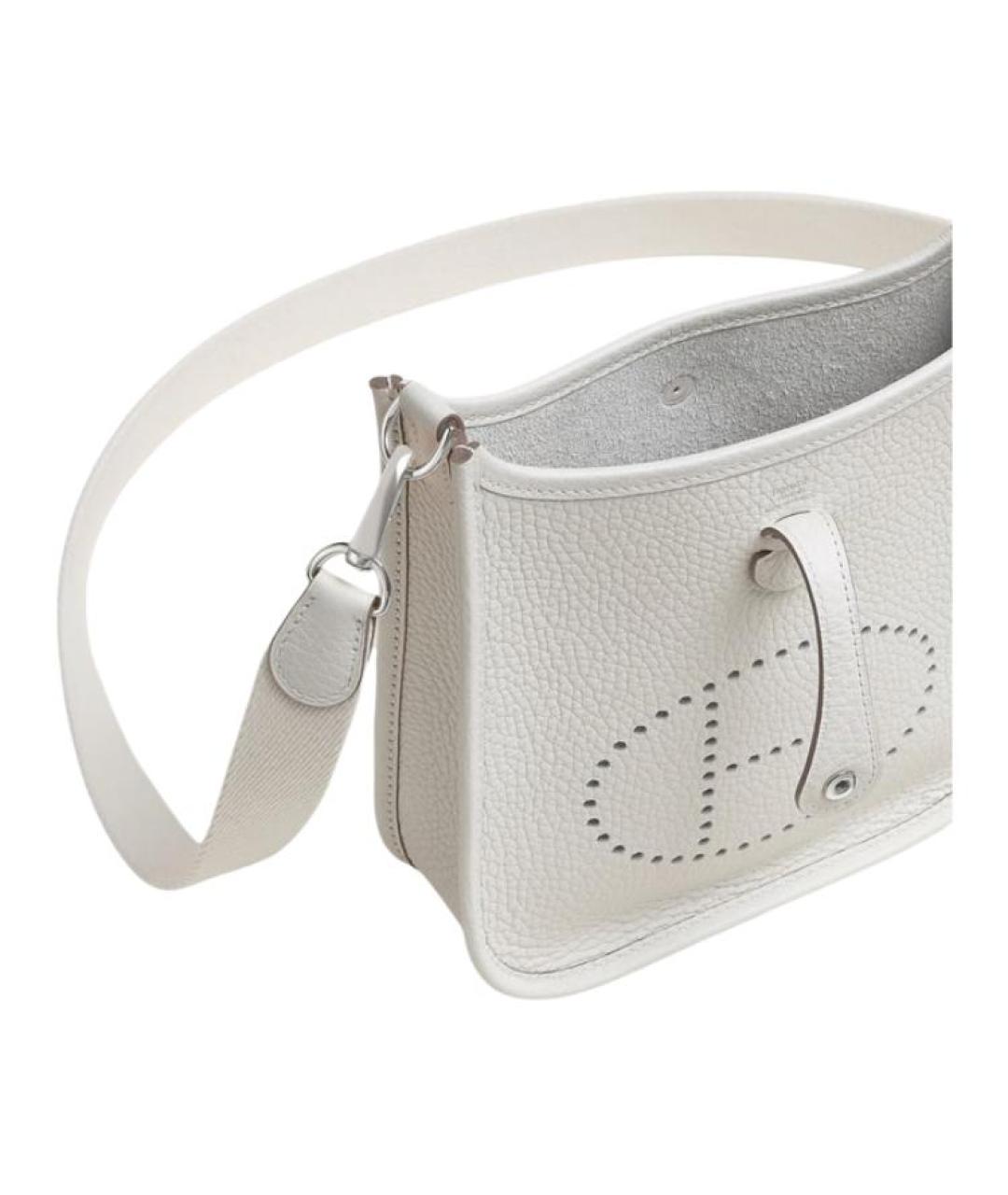 HERMES Белая кожаная сумка через плечо, фото 4