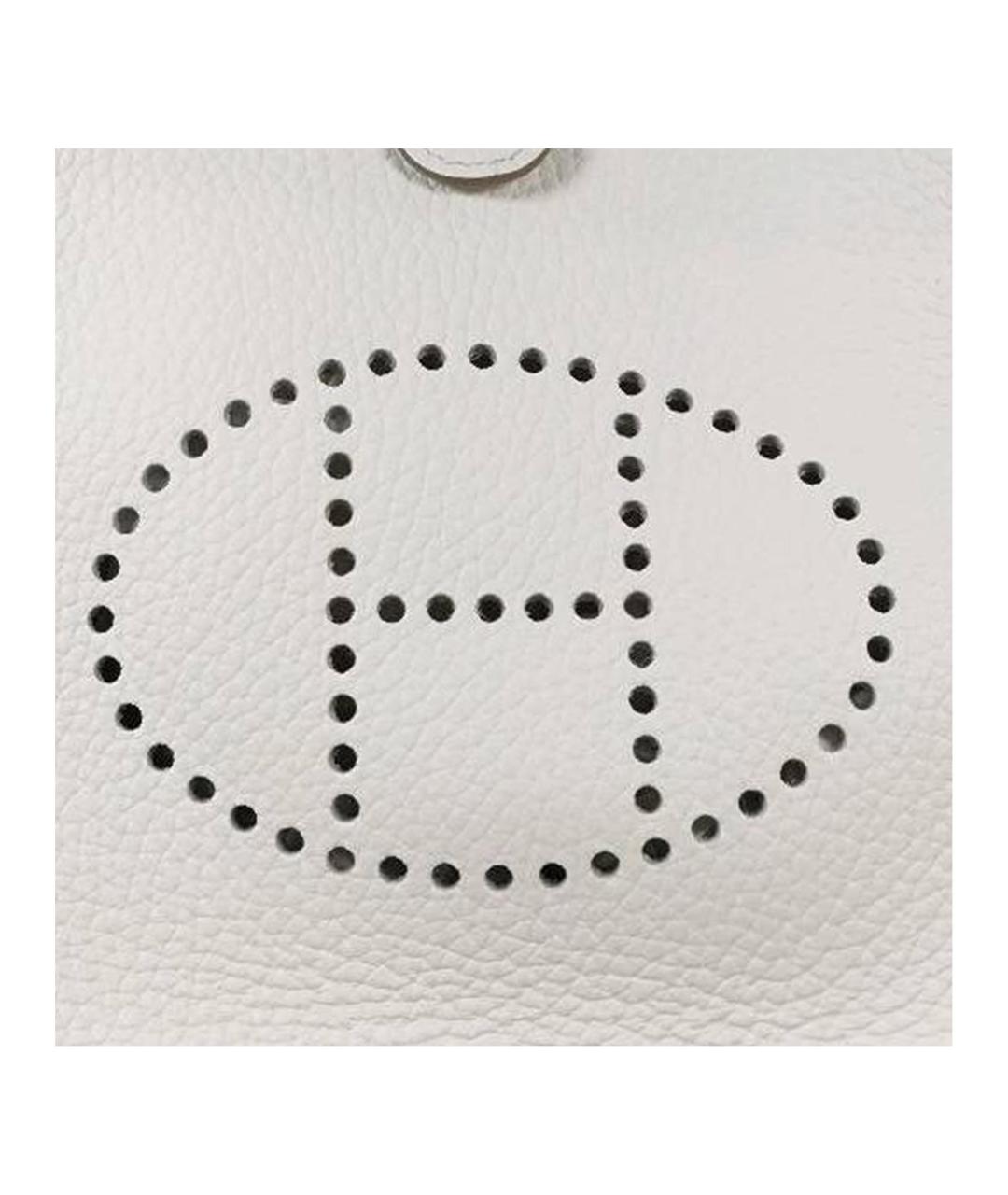 HERMES Белая кожаная сумка через плечо, фото 5