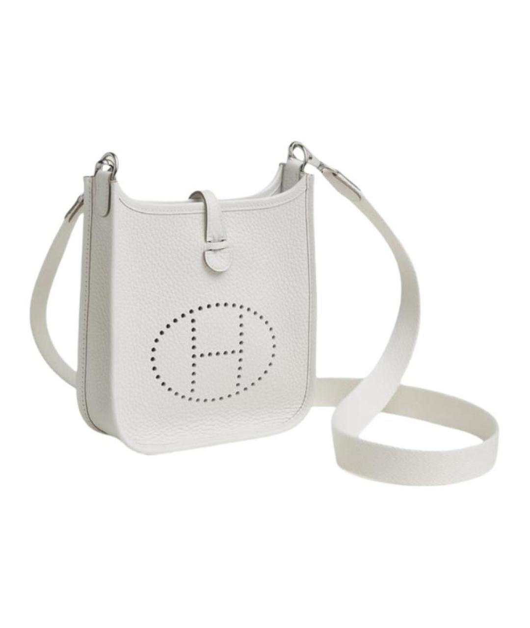 HERMES Белая кожаная сумка через плечо, фото 2