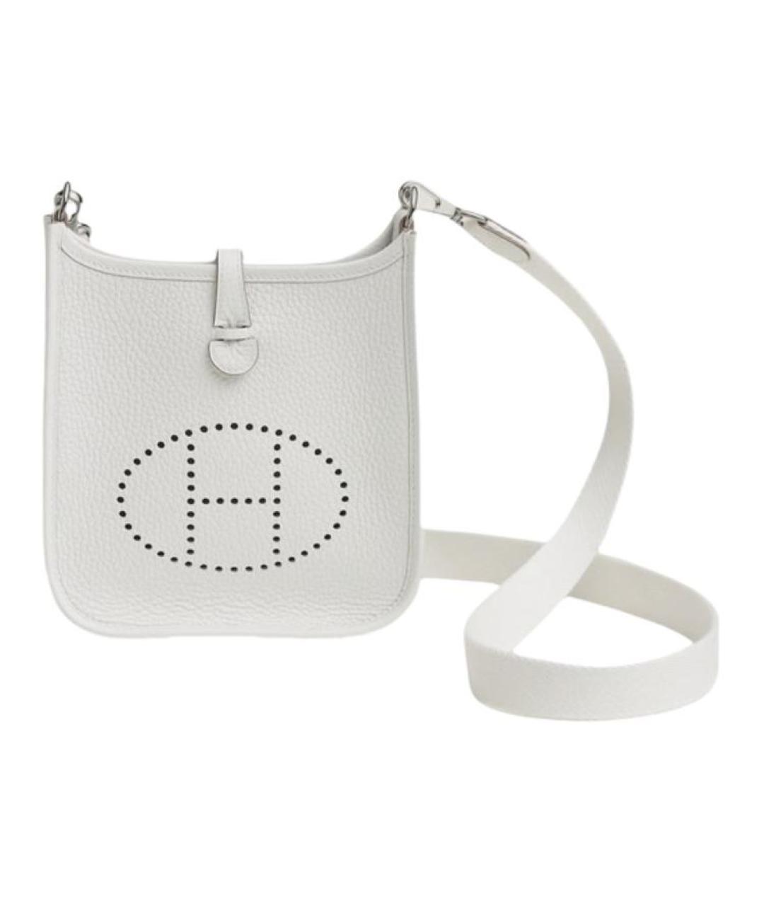 HERMES Белая кожаная сумка через плечо, фото 1