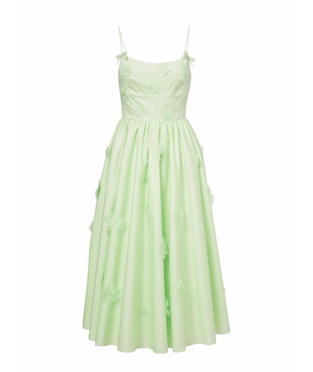 SELF-PORTRAIT Зеленые хлопковое коктейльное платье, фото 1