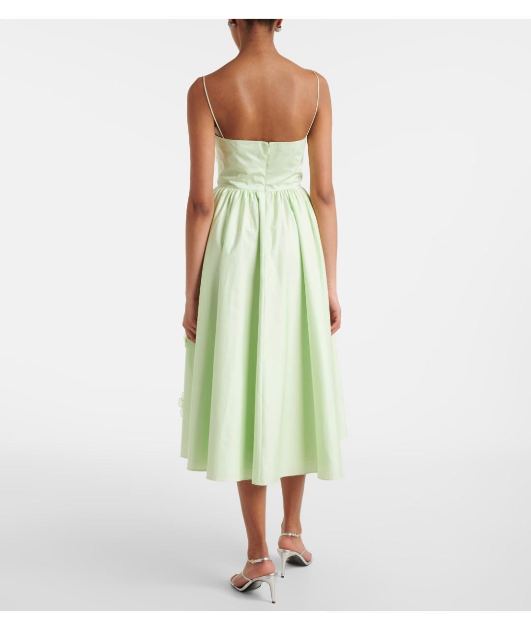 SELF-PORTRAIT Зеленые хлопковое коктейльное платье, фото 3