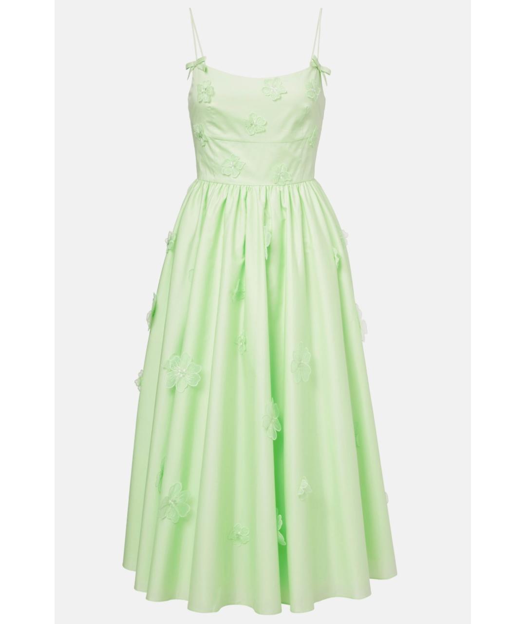 SELF-PORTRAIT Зеленые хлопковое коктейльное платье, фото 9