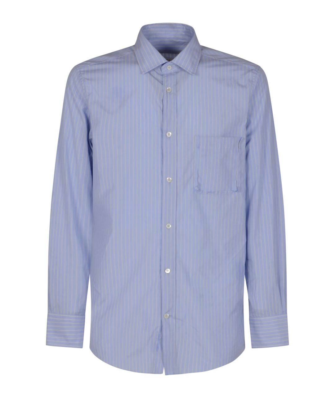 MAISON MARGIELA Синяя хлопковая кэжуал рубашка, фото 1