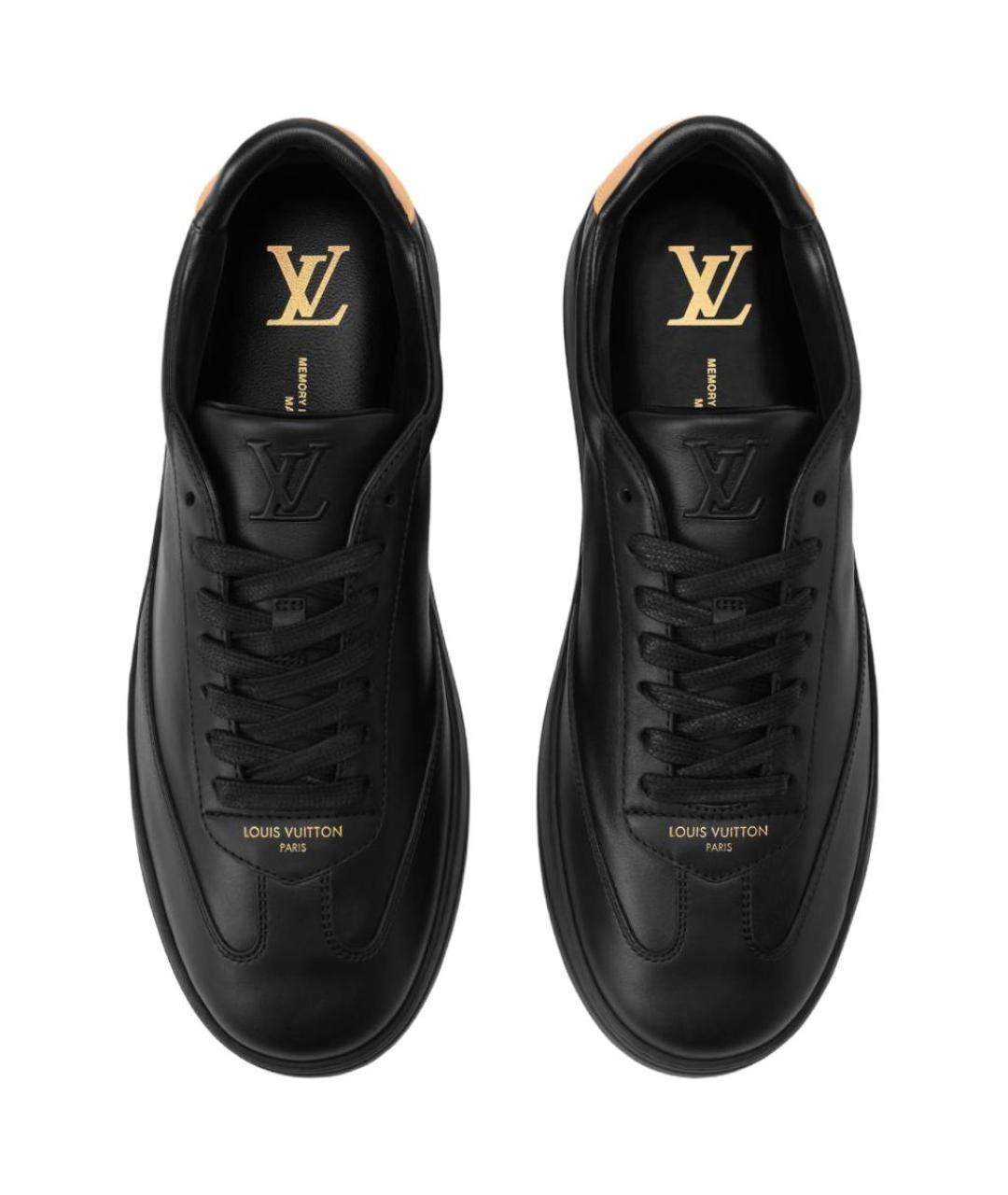 LOUIS VUITTON Черные кожаные низкие кроссовки / кеды, фото 4