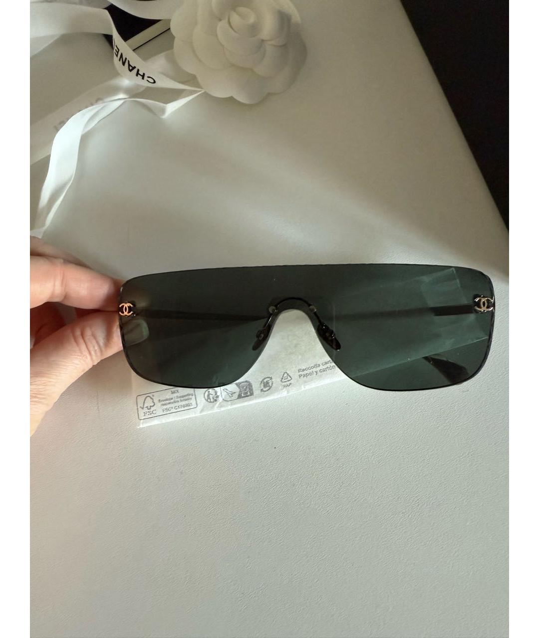CHANEL Зеленые металлические солнцезащитные очки, фото 6