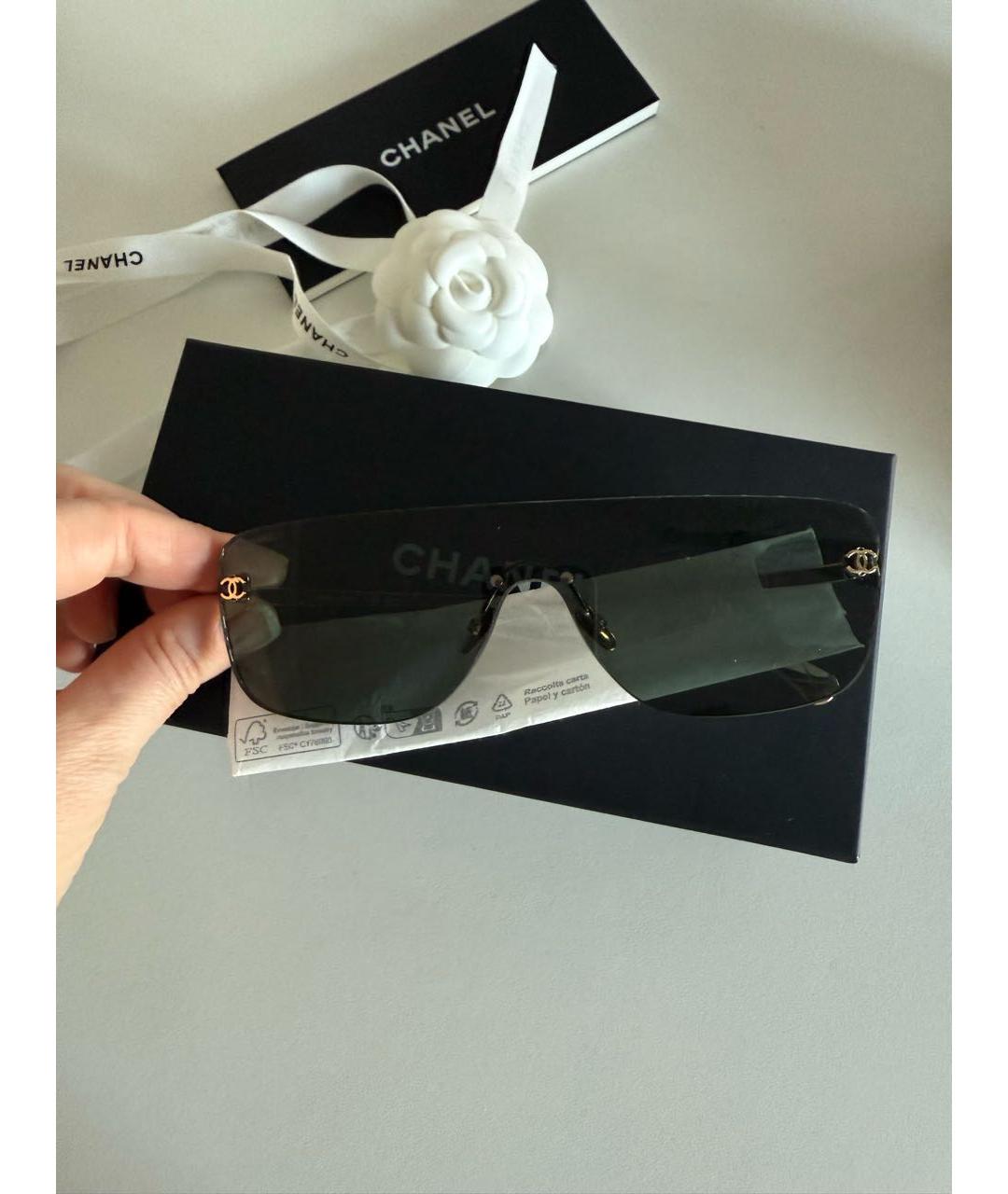 CHANEL Зеленые металлические солнцезащитные очки, фото 5