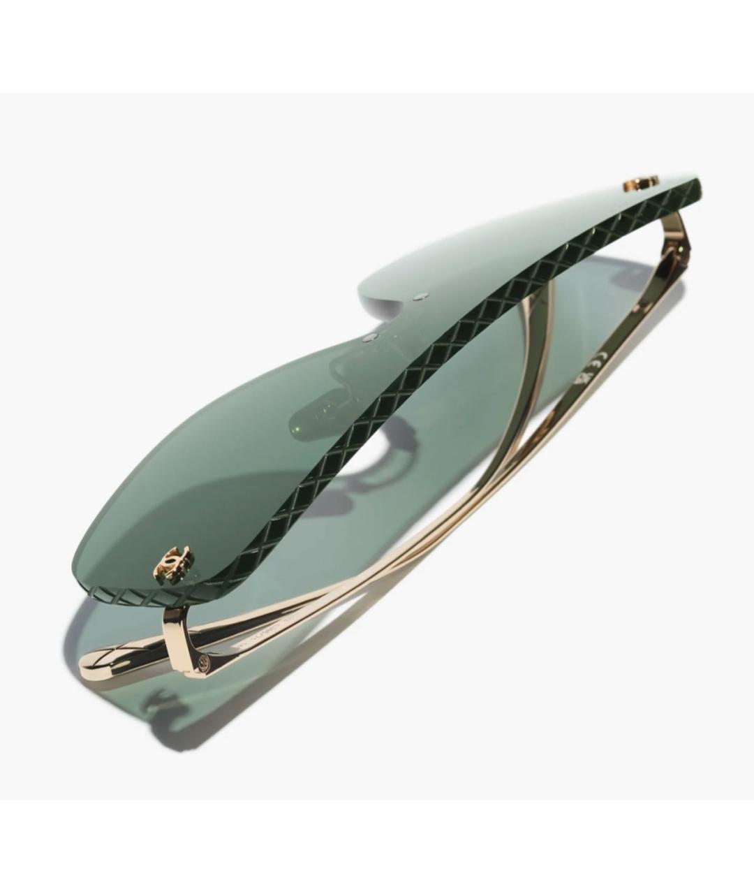 CHANEL Зеленые металлические солнцезащитные очки, фото 3