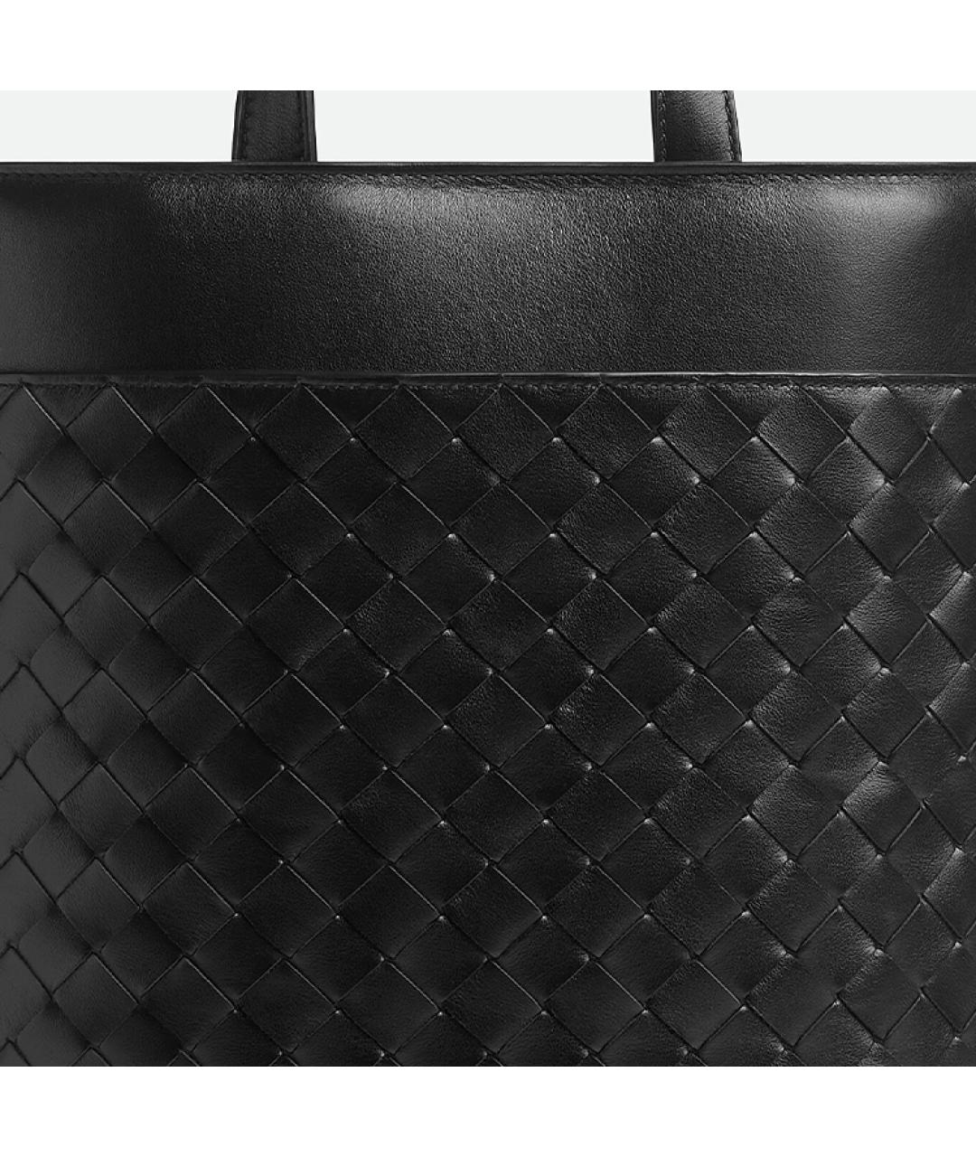 BOTTEGA VENETA Черная кожаная сумка на плечо, фото 5