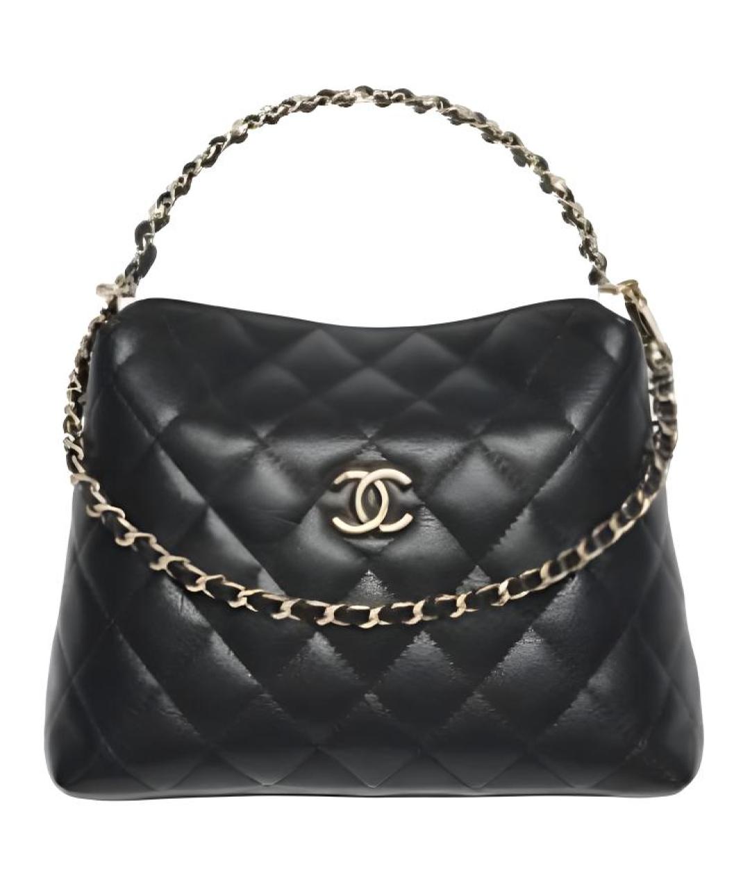 CHANEL Черная кожаная сумка через плечо, фото 1