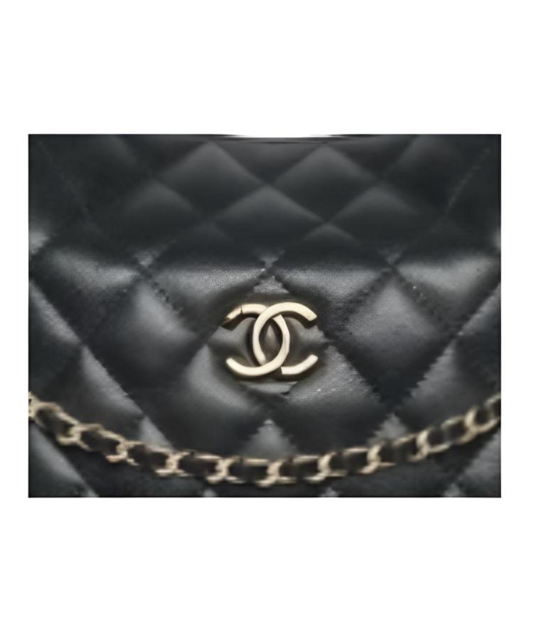 CHANEL Черная кожаная сумка через плечо, фото 4