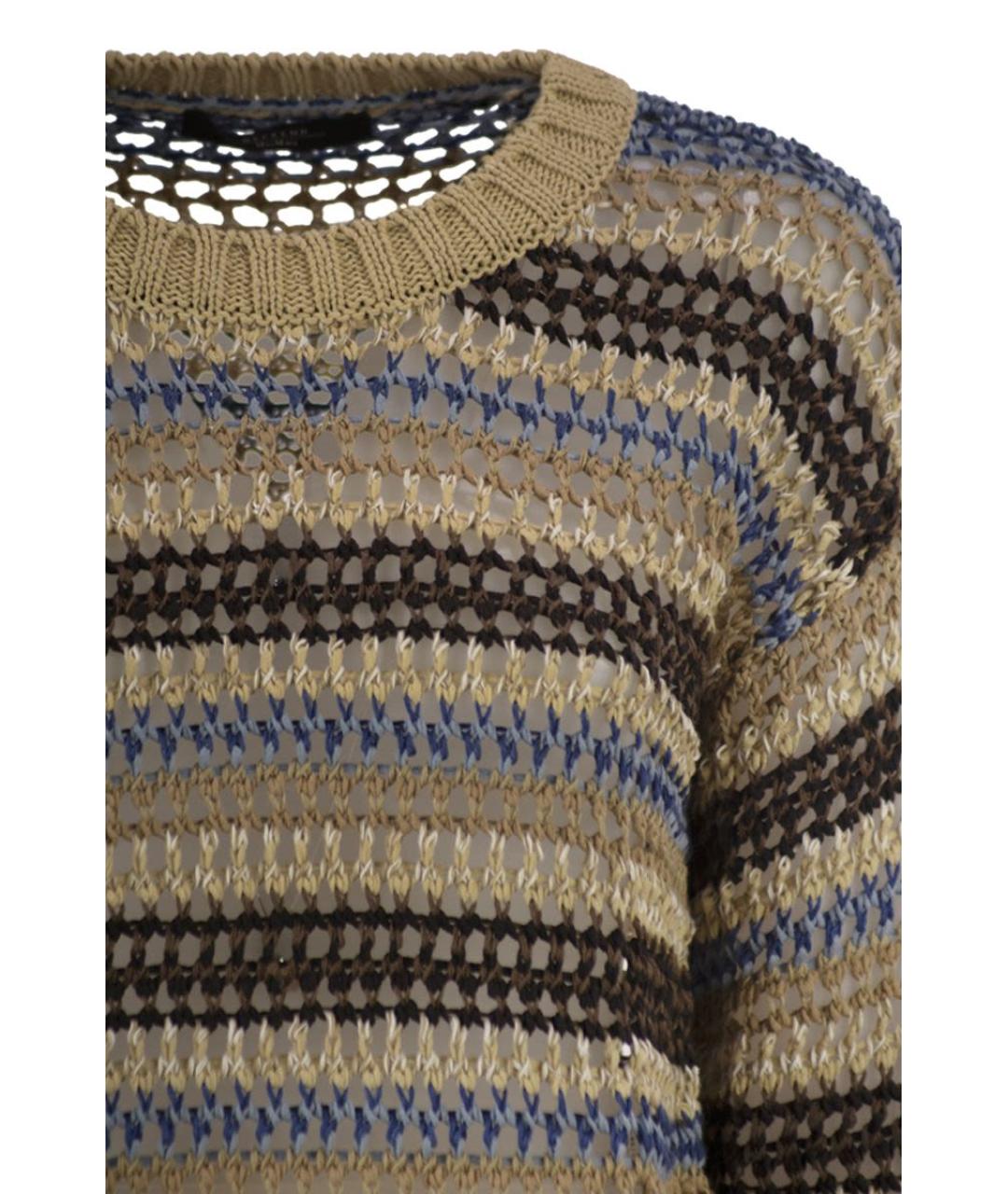 WEEKEND MAX MARA Бежевый хлопковый джемпер / свитер, фото 4