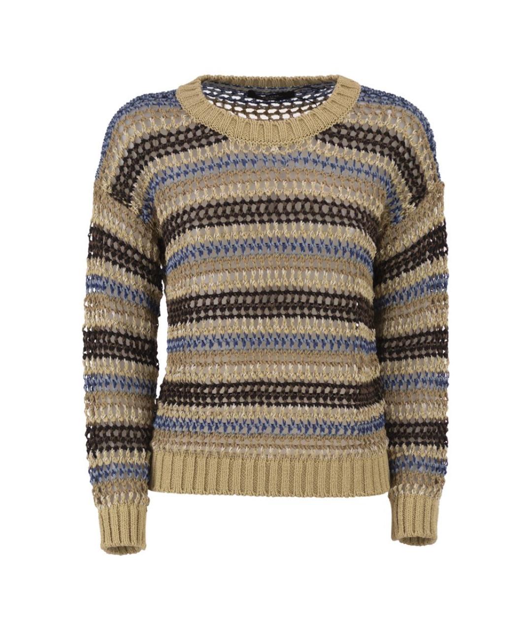 WEEKEND MAX MARA Бежевый хлопковый джемпер / свитер, фото 1