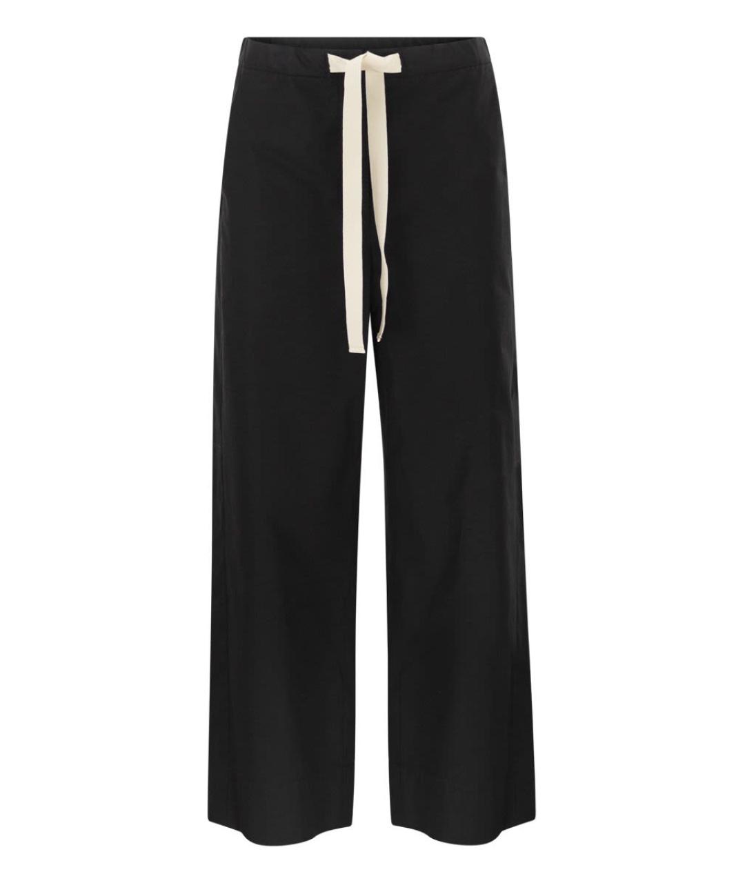 'S MAX MARA Черные хлопковые прямые брюки, фото 1