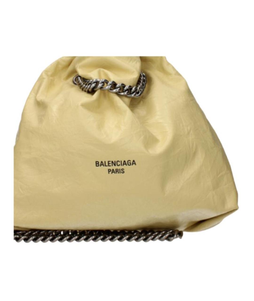 BALENCIAGA Желтая кожаная сумка через плечо, фото 4