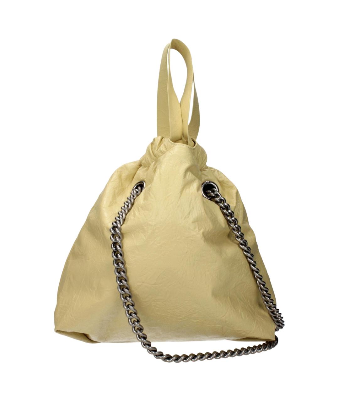 BALENCIAGA Желтая кожаная сумка через плечо, фото 3