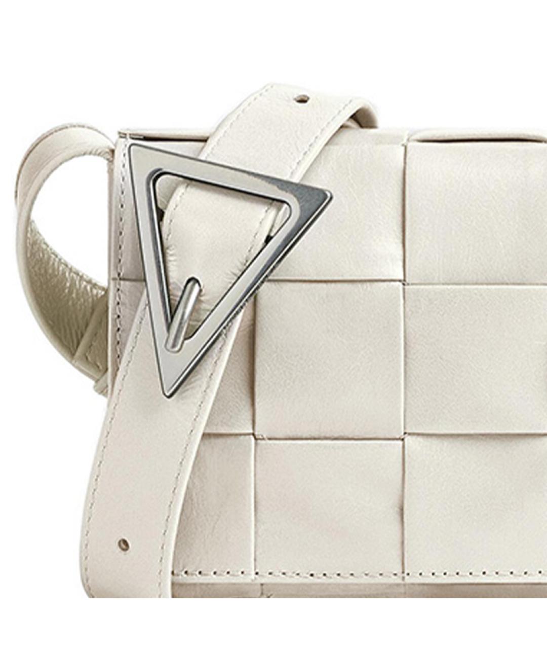 BOTTEGA VENETA Белая кожаная сумка на плечо, фото 5