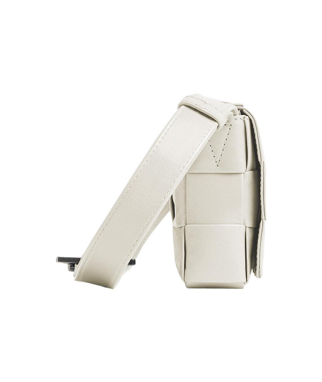 BOTTEGA VENETA Белая кожаная сумка на плечо, фото 2