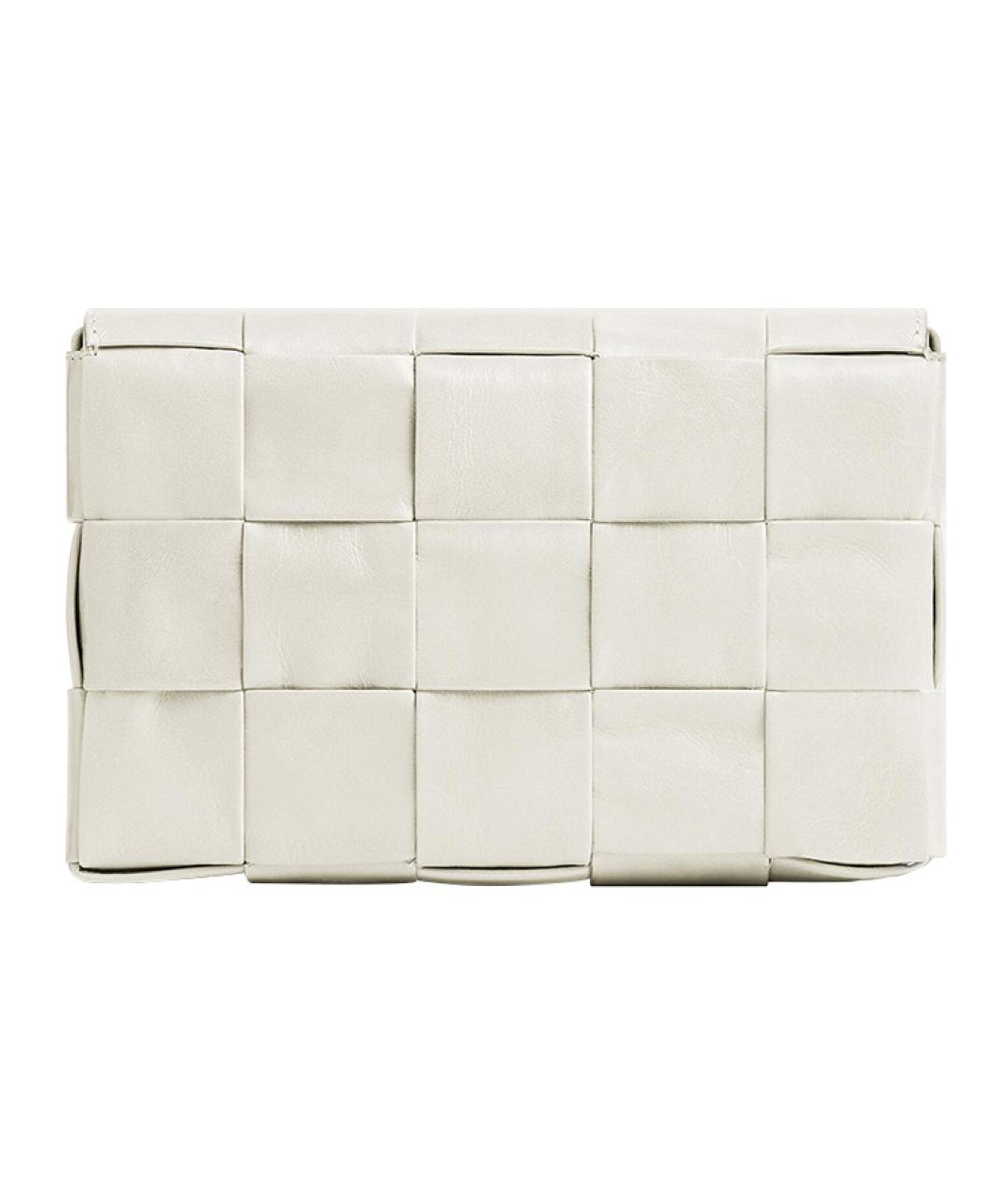 BOTTEGA VENETA Белая кожаная сумка на плечо, фото 3
