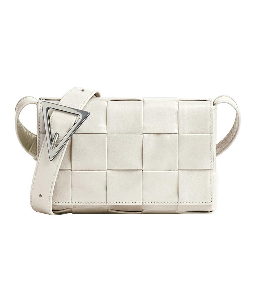 BOTTEGA VENETA Белая кожаная сумка на плечо, фото 1