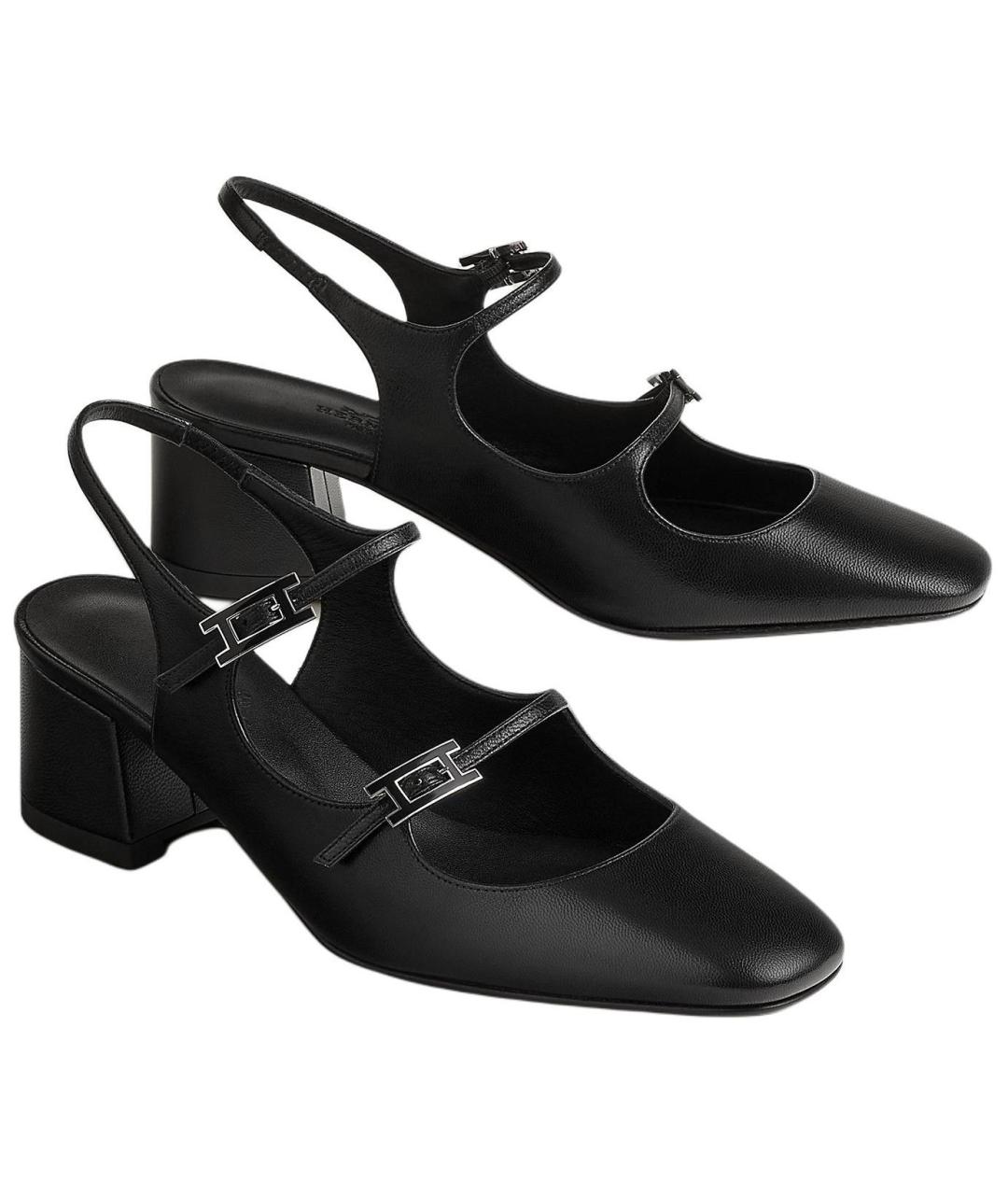 HERMES Черные туфли, фото 4