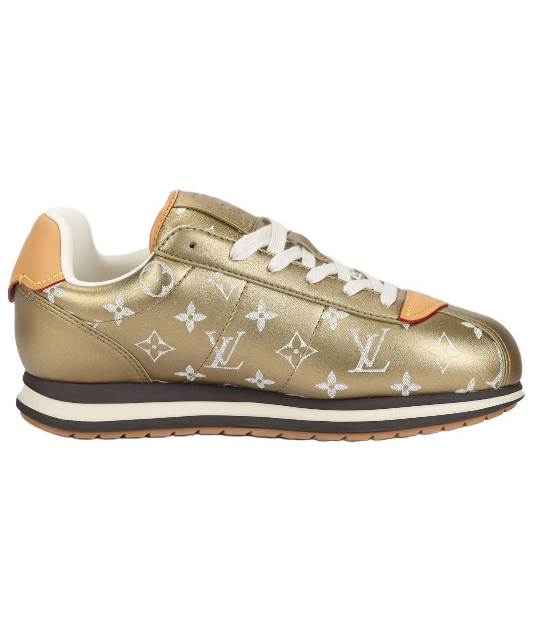 LOUIS VUITTON Золотые кроссовки, фото 2