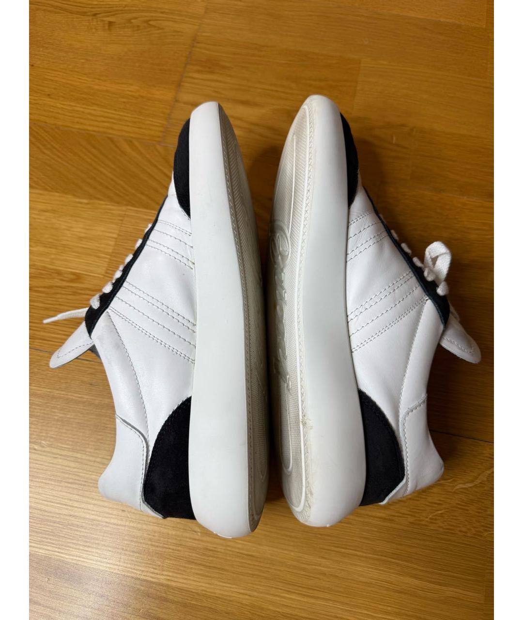 BRIONI Белые кожаные низкие кроссовки / кеды, фото 5
