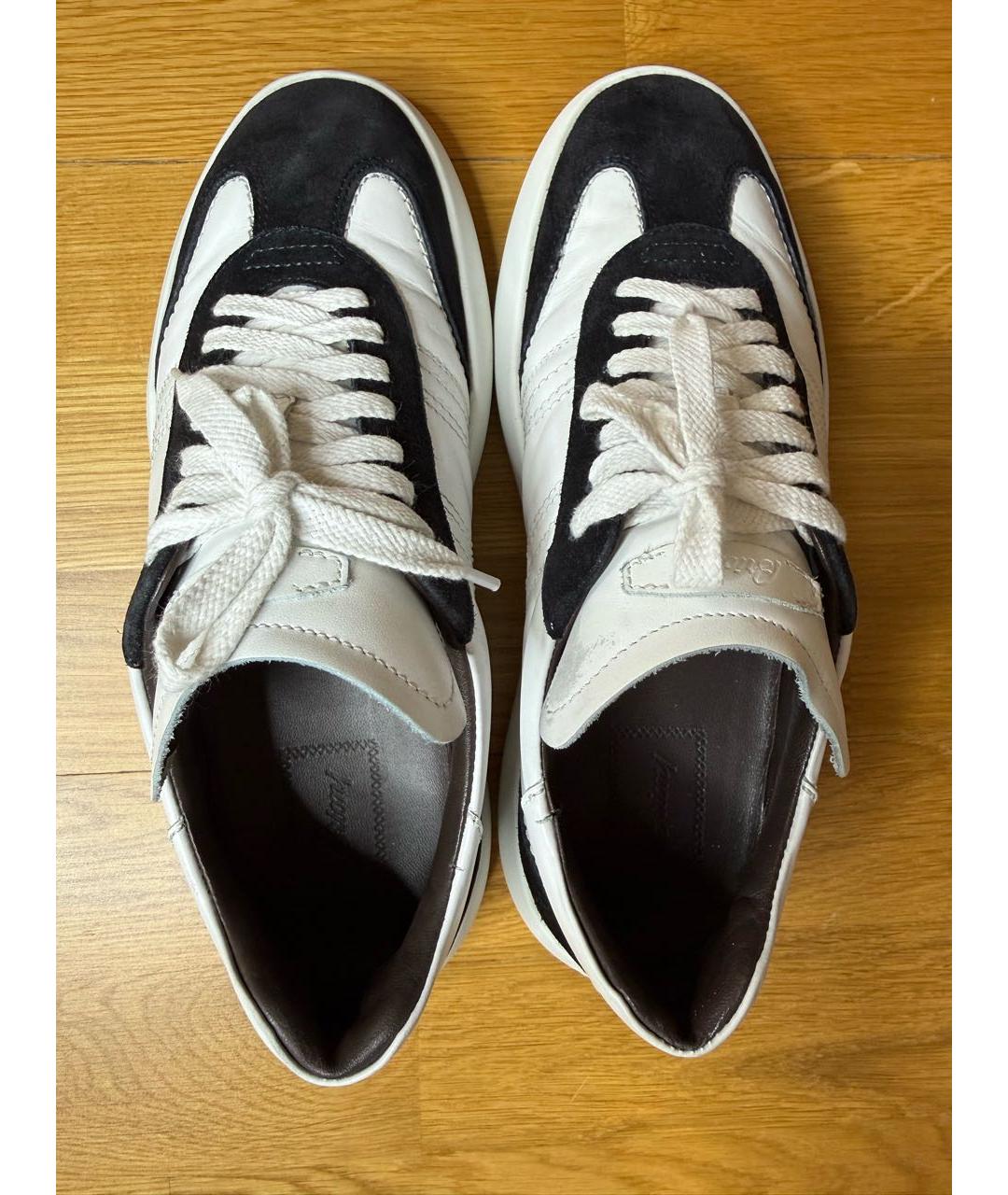 BRIONI Белые кожаные низкие кроссовки / кеды, фото 4