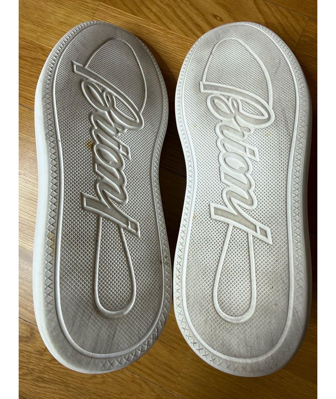 BRIONI Белые кожаные низкие кроссовки / кеды, фото 6