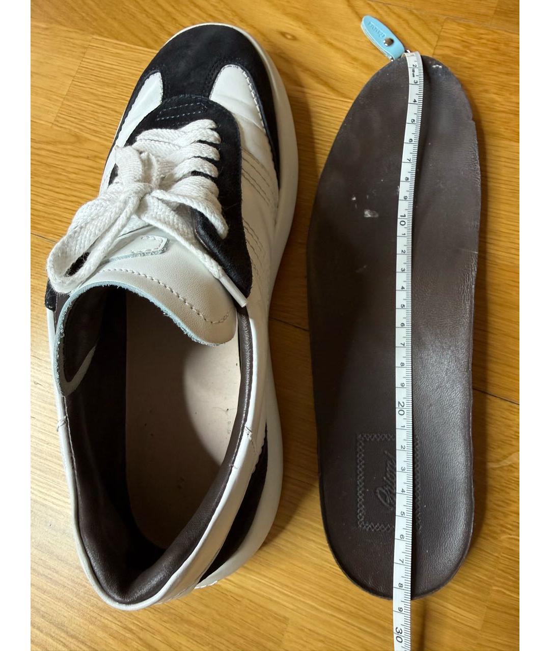 BRIONI Белые кожаные низкие кроссовки / кеды, фото 8