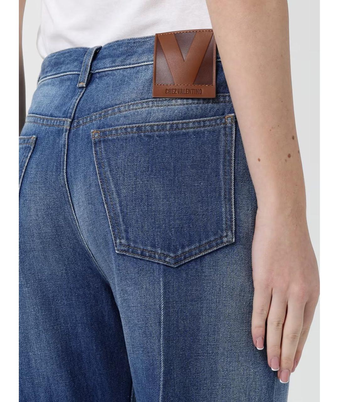 VALENTINO Синие хлопковые джинсы клеш, фото 8