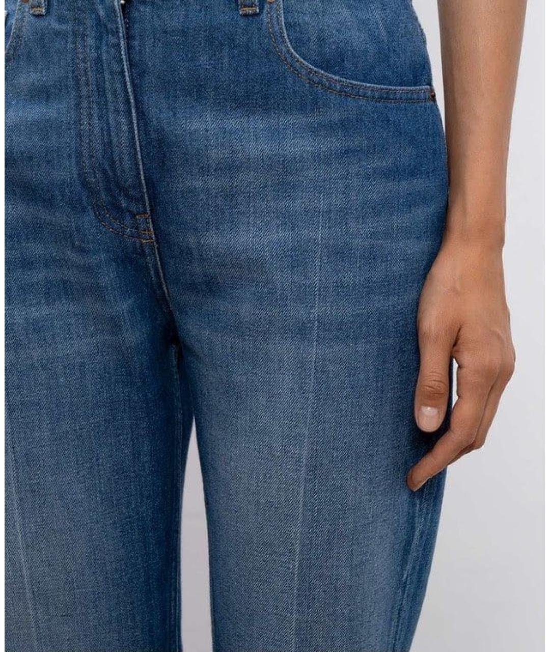 VALENTINO Синие хлопковые джинсы клеш, фото 5